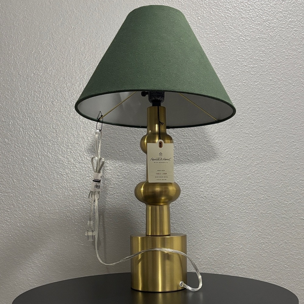 Green Shade Gold Table Lamp
